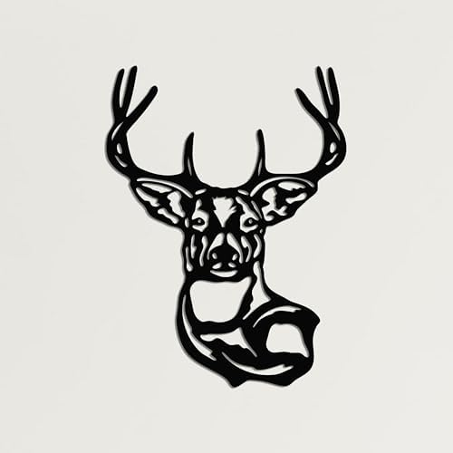 DEKADRON Metal Deer Head Wall Sculpture