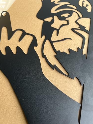 Large Middle Finger Bigfoot Peeking-a-Boo Wall Art Sign