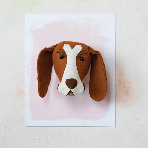 Creative Co Op Handmade Wool Felt Dog Head Wall Hanging