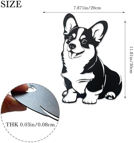 Jingtxy 3D Corgi Wall Decor Black Statue