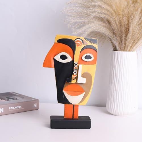 Orenm Resin Mask Sculptures Set of 3 Modern African Decor