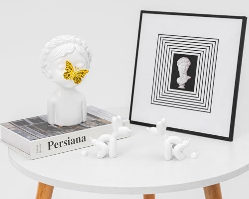 White Girl Bust Statue with Golden Butterfly