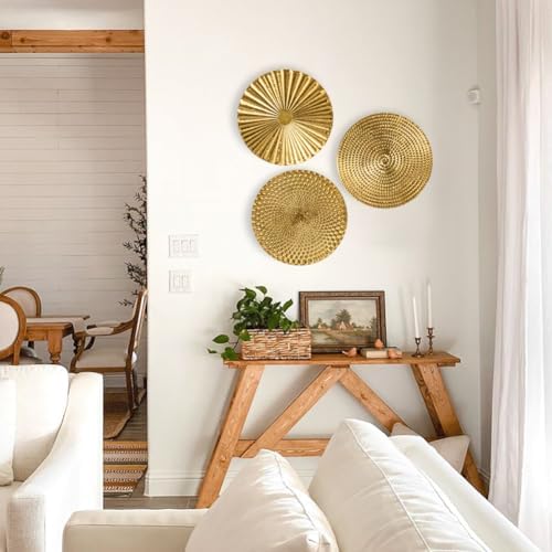 Briful 12 Inch Gold Wall Sculptures Pack of 3