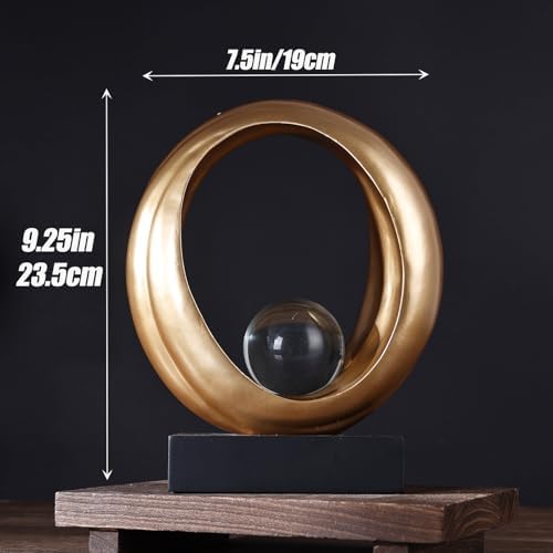 Golden Wave Resin Origami Statue for Home Office Decor