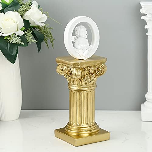 PRIZOM Gold Roman Pillar Resin Sculpture Decor