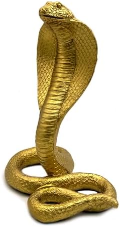 King Cobra Gold Snake Statue Sculpture Decor