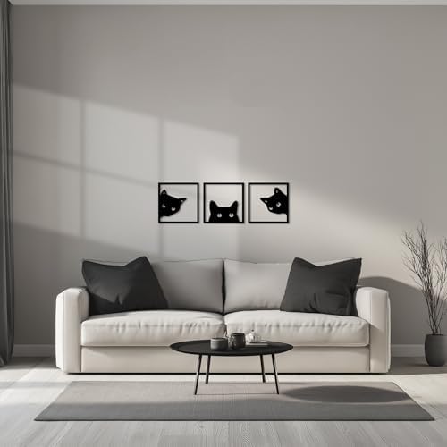 GM Grow 3-Piece Black Cat Wall Sculptures