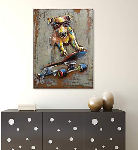 Empire Art Direct Dog on Skateboard Wall Sculpture