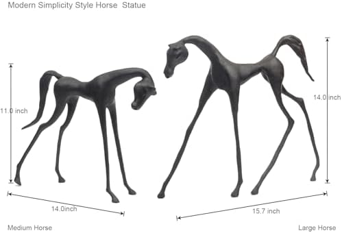 Yonawlsy Horse Statue Metal Decor for Home Office