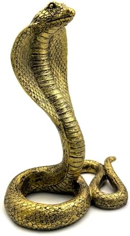 Vintage King Cobra Snake Statue Gold Figurine
