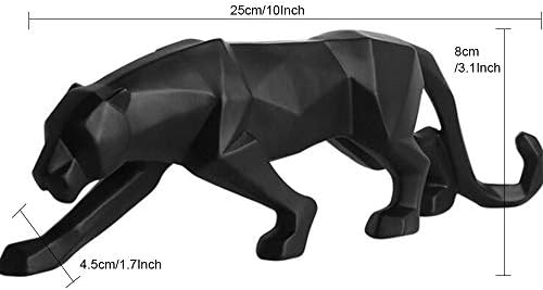 ASNOMY Black Cheetah Polyresin Statue Home Decor