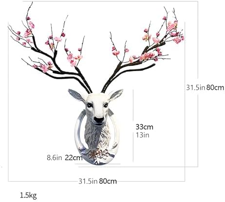 Faux Deer Head Wall Decor Large Rustic Sculpture