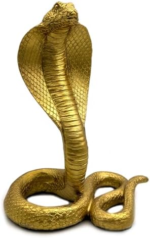 King Cobra Gold Snake Statue Sculpture Decor