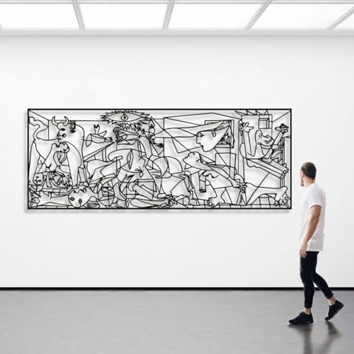 Fayholy Abstract Picasso Guernica Metal Wall Art 41x16