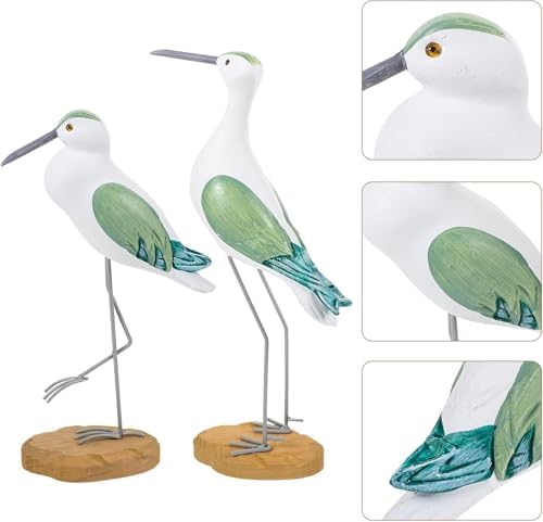 Wooden Seagull Figurine Coastal Decor Ornament