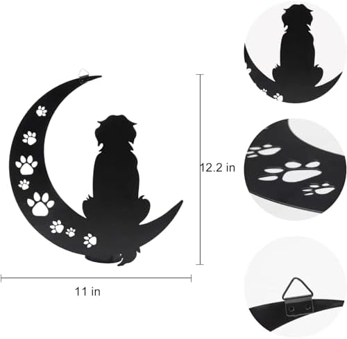 12 Inch Black Metal Dog Wall Art Decor