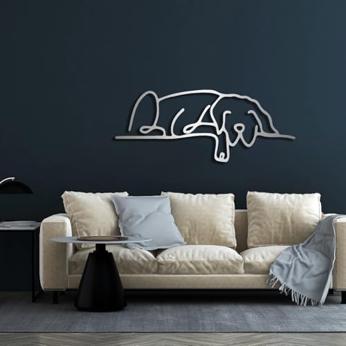 Aportif Black Metal Dog Wall Art 24x9 Inch