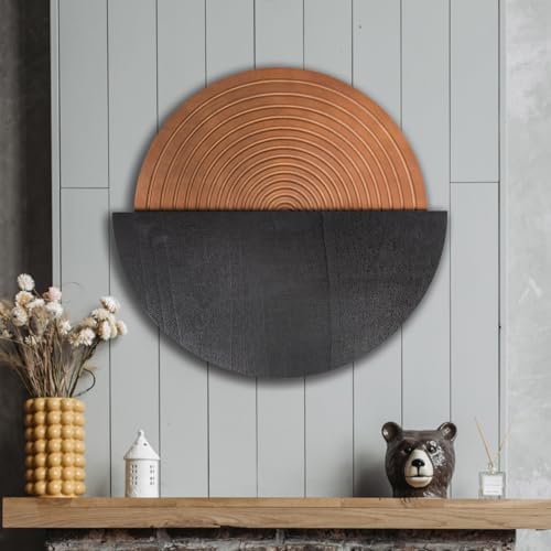 Flangairy Round Wall Decor Wooden Boho Half Circle Art