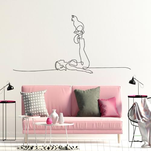 Seemy Cat Decor Wall Art Black Cat Sculpture