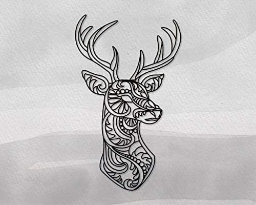 YOBESHO Matte Black Deer Wall Sculpture