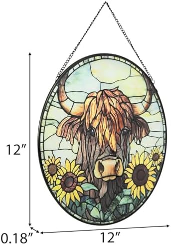 Hobby Lobby Highland Cow Stained Glass Wall Art 12x12 Inches