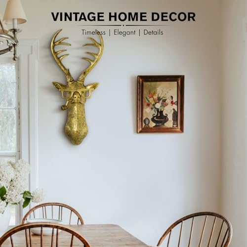 Montresor Deer Head Wall Mount Gold Decor Art