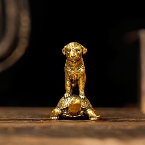 CHOVY Retro TurtleTop Pup Statue - Solid Brass Desk Decor