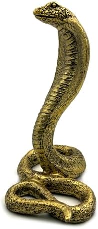Vintage King Cobra Snake Statue Gold Figurine