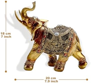 Lucky Elephant Statue 7 Inch Home Decor Figurine