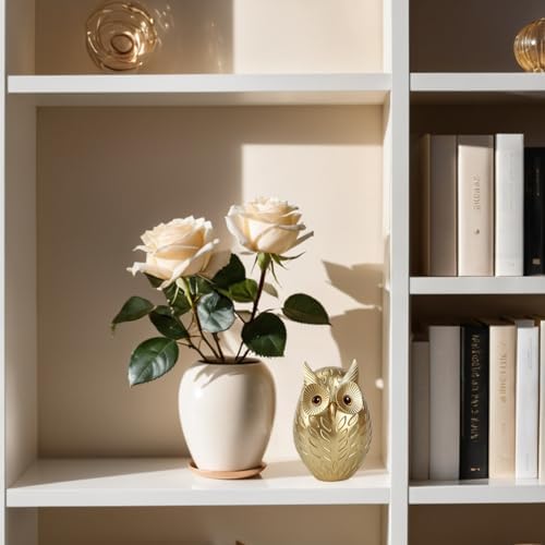 Gold Owl Statue Home Decor Sculpture Accent