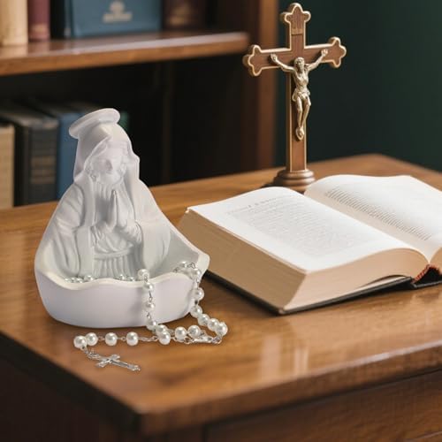 Exquisite Virgin Mary Statue with Rosary Holder