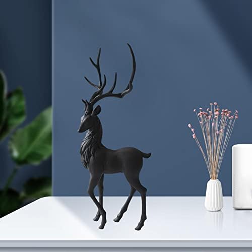 Creative Reindeer Ornament Figurine Craft Elk Sculpture Black Standing