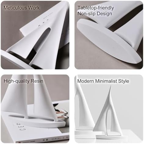 Modern Home Decor Sculpture 2 Pack Abstract Sailboat Statue