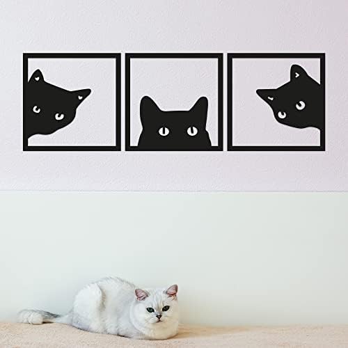 GM Grow 3-Piece Black Cat Wall Sculptures