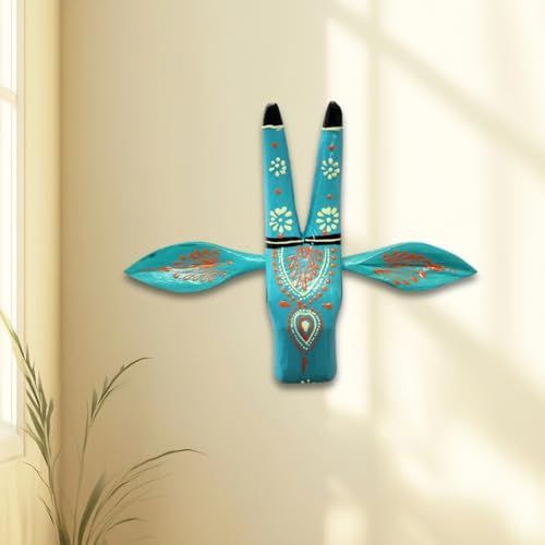 Hastvikas Decorative Cow Face Wall Hanging Blue