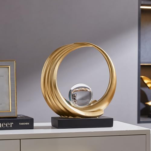 Golden Wave Origami Statue Modern Abstract Decor 1