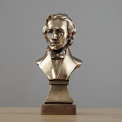 Chopin Bronze Resin Bust Statue - Desk and Piano Decor