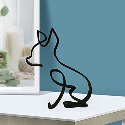 Minimalist Dog Wall Sculpture in Black Metal Design