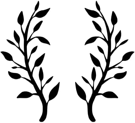 Yuzhuo 2 Pieces Black Metal Tree Leaf Wall Decor Sculptures