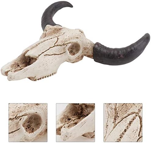 SEWACC Cow Skull Wall Decor Halloween Resin Sculpture