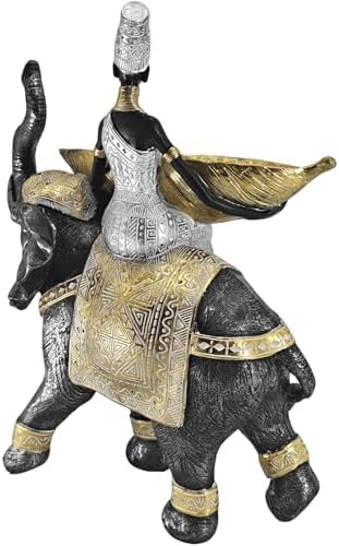 Elephant Statues Tray - 145 Inch Tribal African Decor Set
