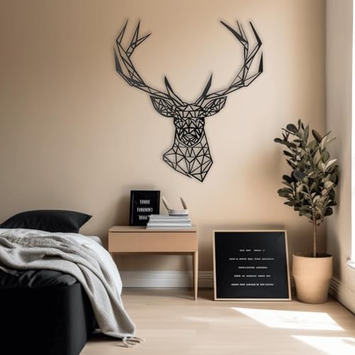 XXQ Metal Deer Wall Art 24x24 Modern Decor