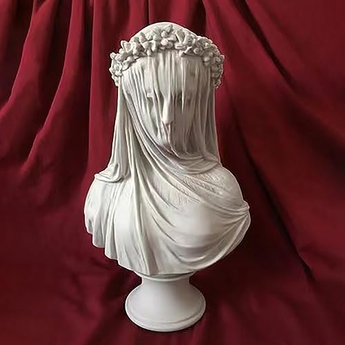 Veiled Maiden Bust Statue Gothic Home Decor