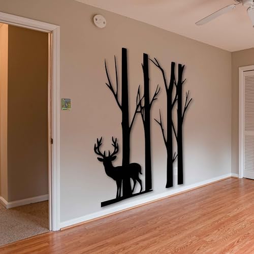 Kawa Metalworks Trees and Deer Wall Art Decor