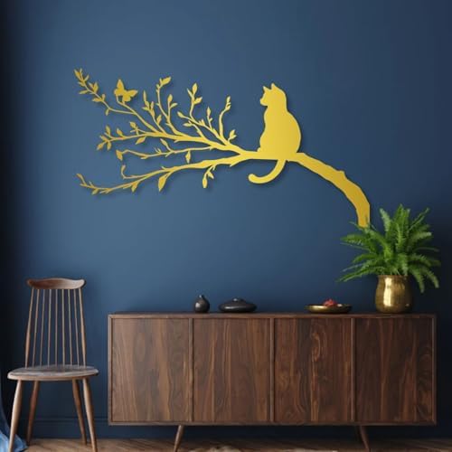 Huefoam Cat Metal Wall Art Decor Sculpture