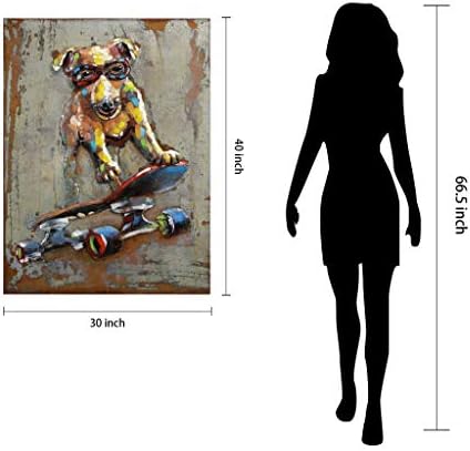 Empire Art Direct Dog on Skateboard Wall Sculpture
