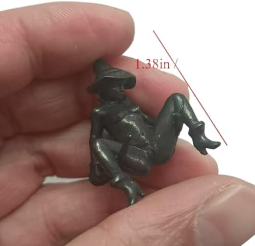 Brass Naked Witch Female Statue Miniature Figurine