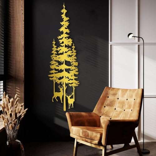 Tawinone Pine Tree and Deer Wall Art