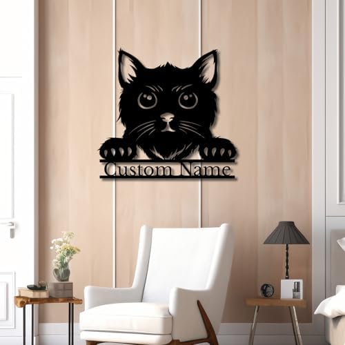 Custom Cat Metal Wall Art - Personalized Pet Sign