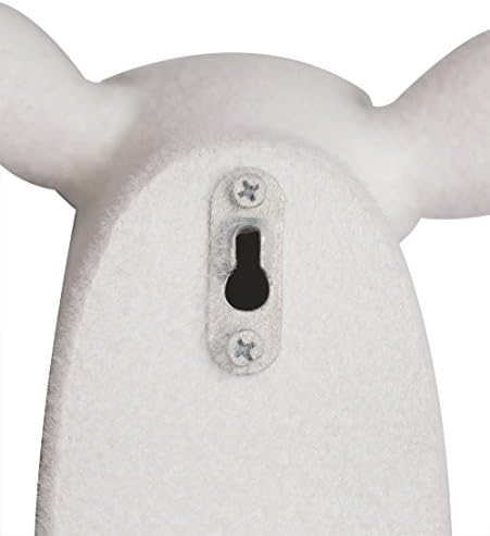 White Faux Furry Deer Head Wall Decor with Gold Antlers
